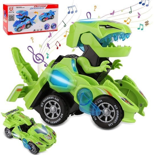 LED DINOSAUR TRANSFORMATION CAR TOY