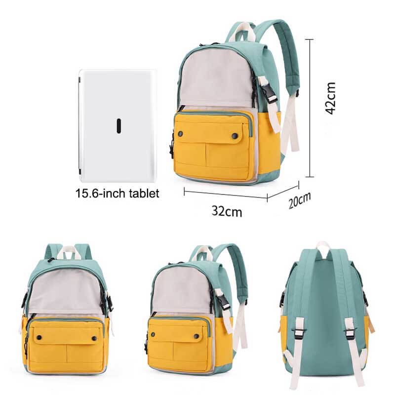 Solid Color Stitching Backpack