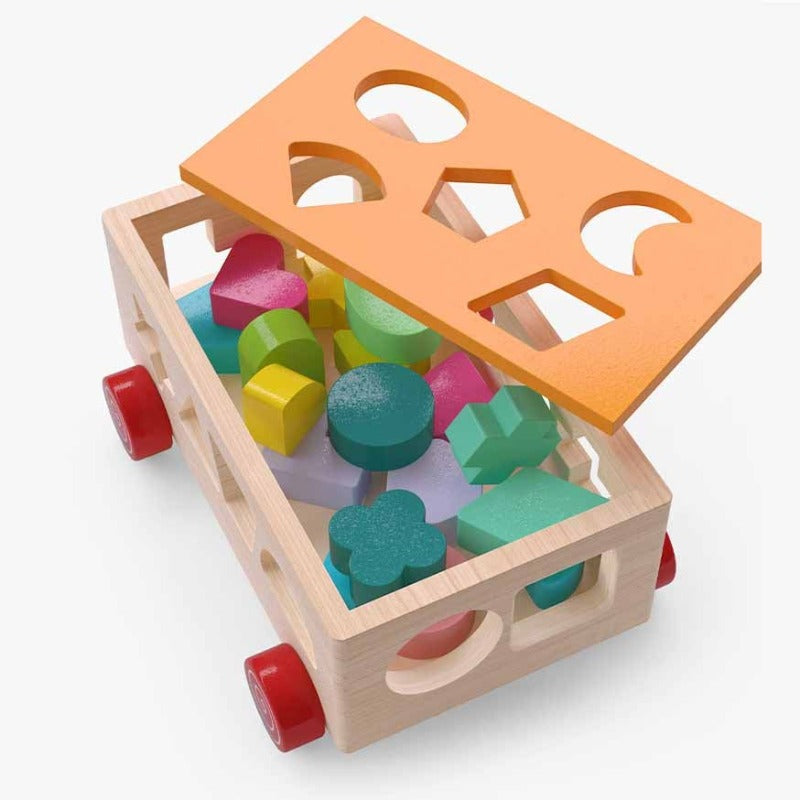 Wooden Shape Sorting Car