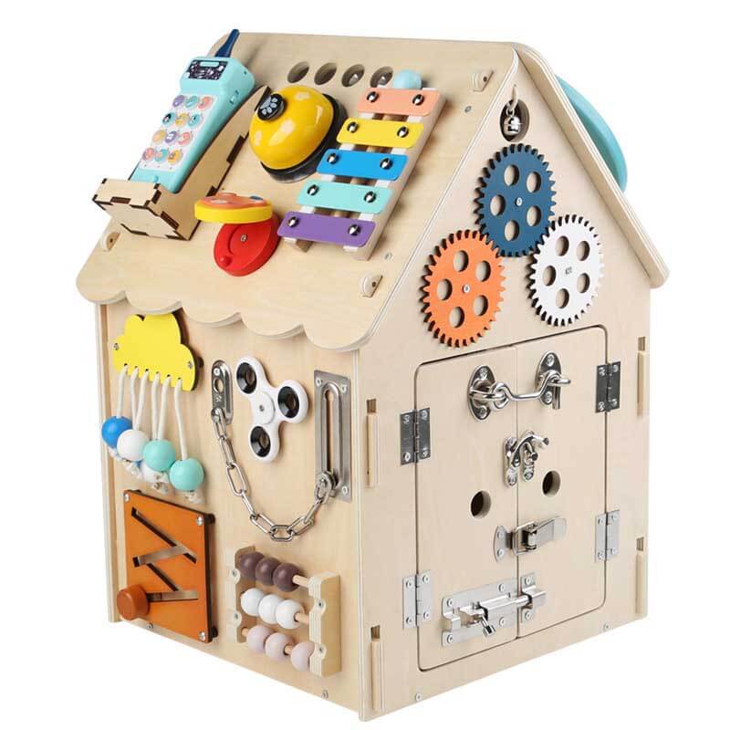 Montessori Wooden Busy House