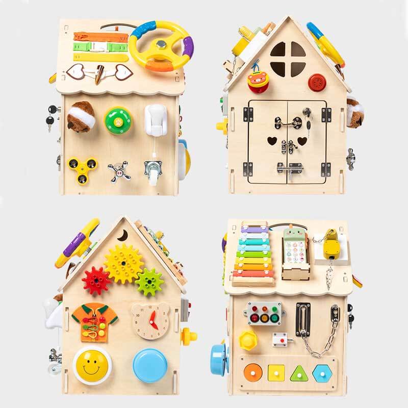 Montessori Wooden Busy House