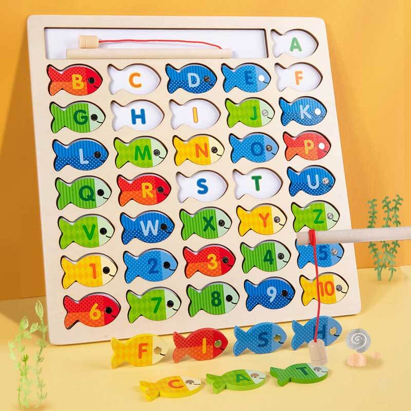 Magnetic Wooden Fishing Game