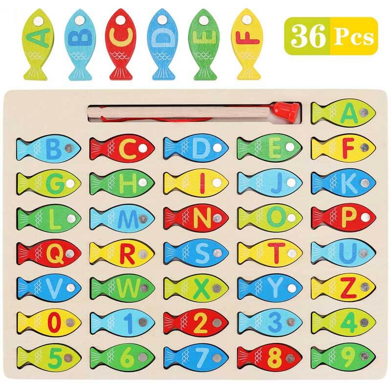 Magnetic Wooden Fishing Game