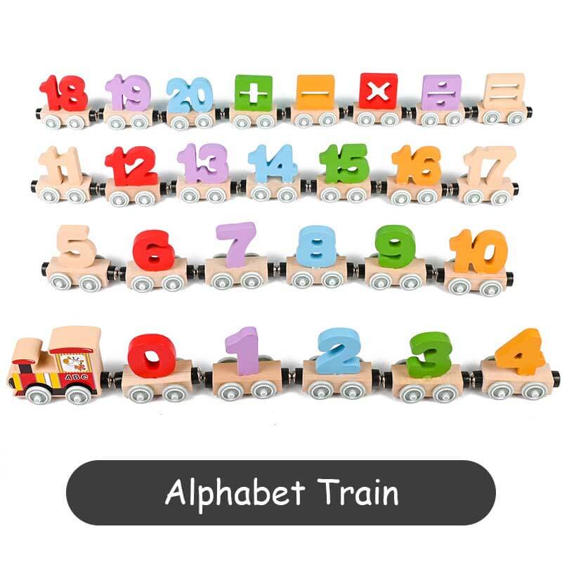 Wooden Animals Train Set