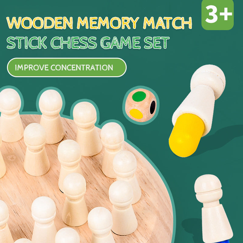 Wooden Memory Match Stick Chess Game Set