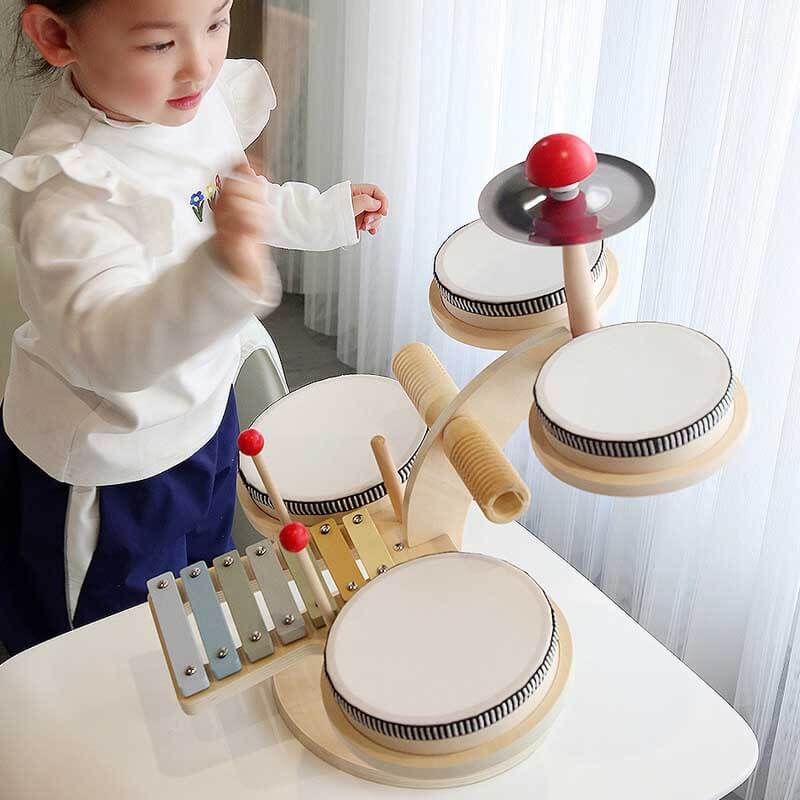 Wooden Kids’ Drum Kit