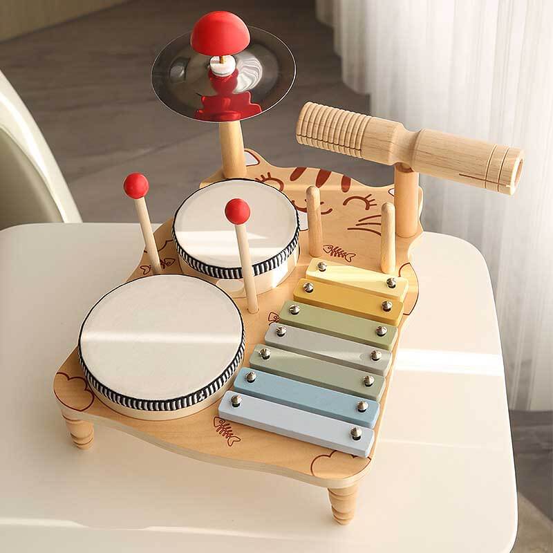 Wooden Kids’ Drum Kit