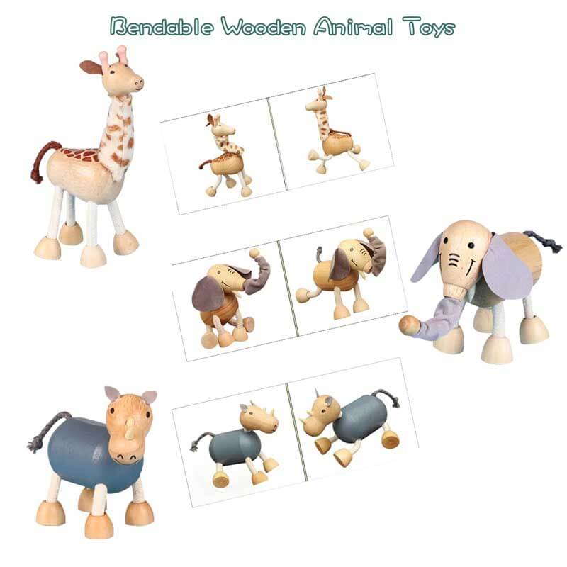 Wooden Animals Toy Figures