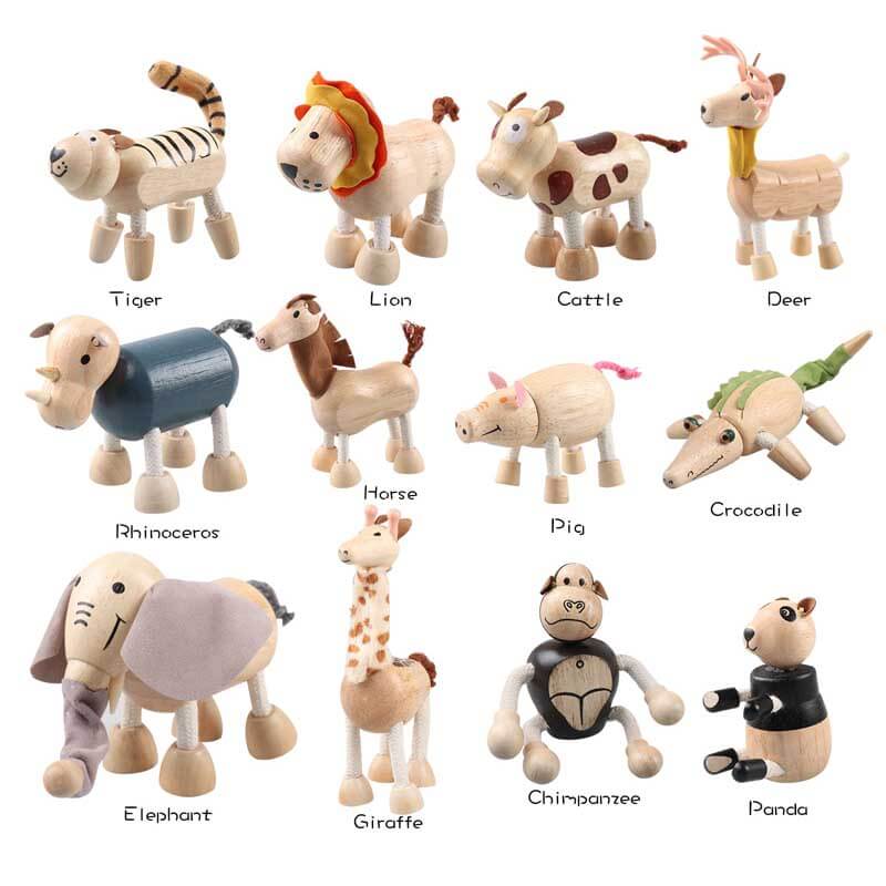 Wooden Animals Toy Figures