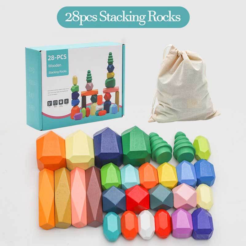 Wooden Stacking Rocks