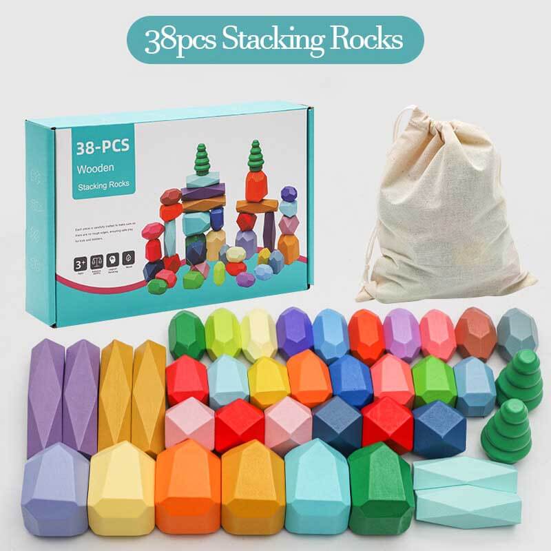 Wooden Stacking Rocks