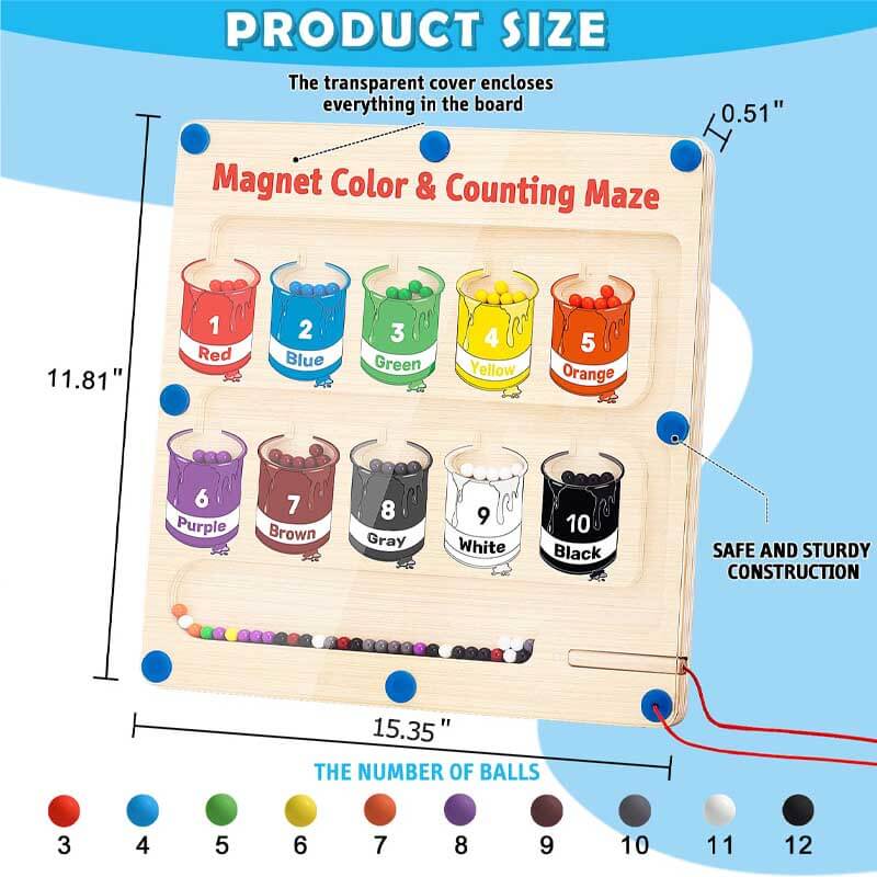 Magnetic Color and Number Maze