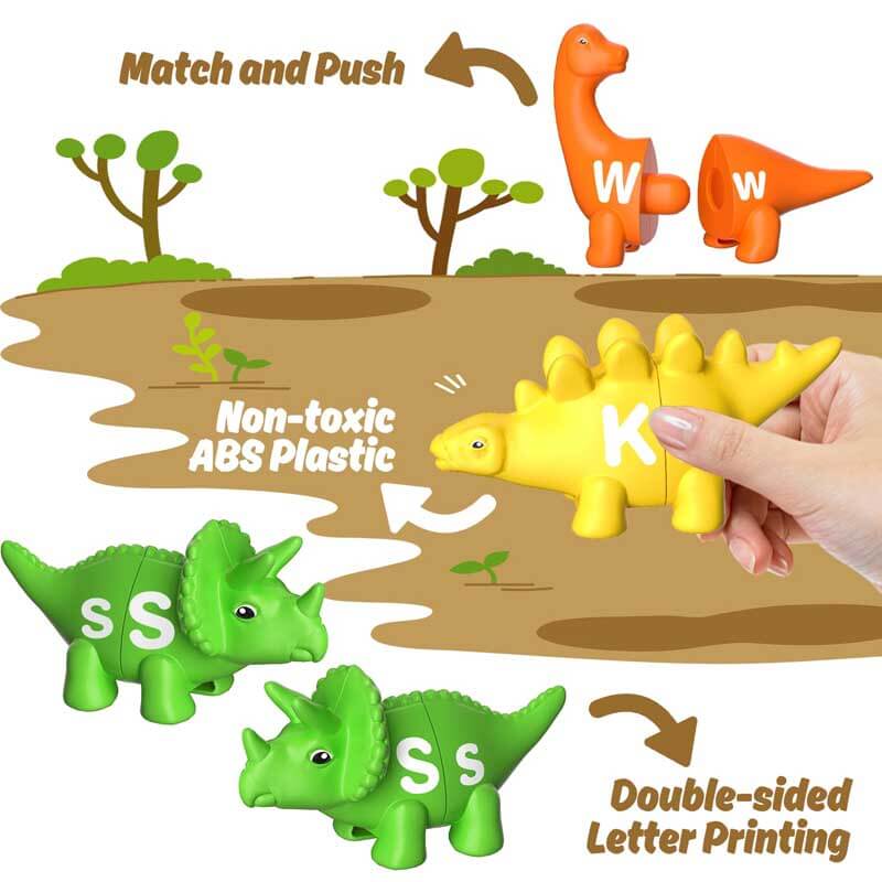 Alphabet Matching Dinosaur Toys