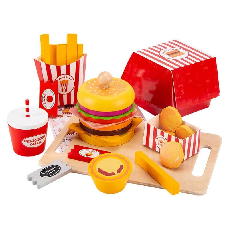 Wooden Simulated Burger Set