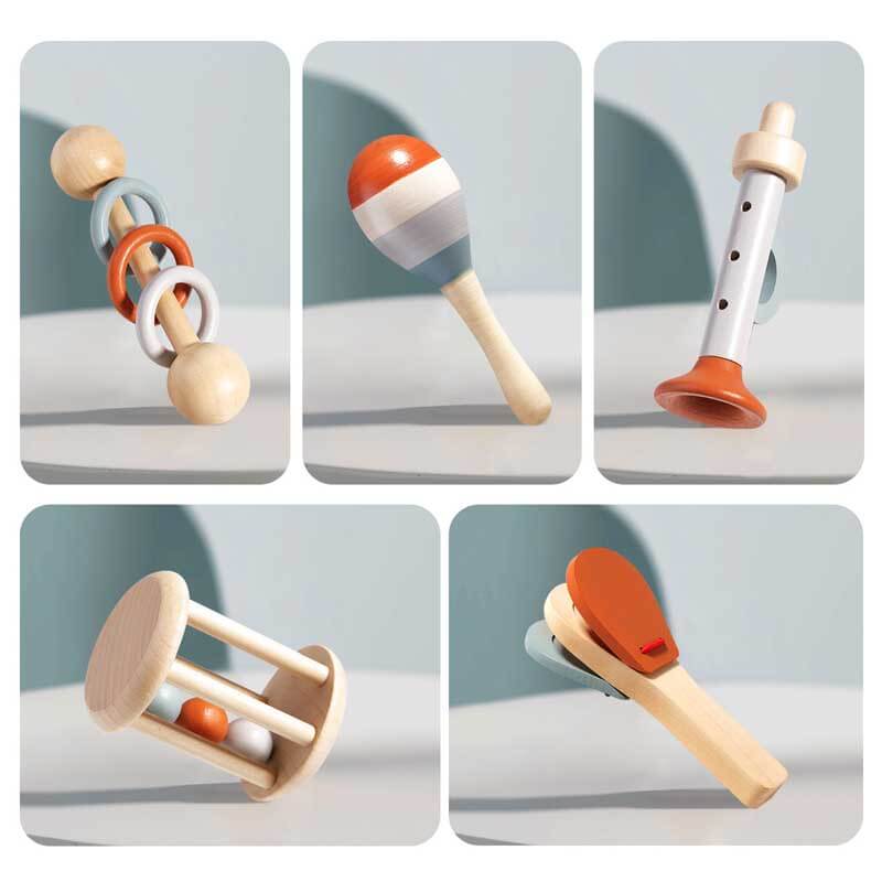 5 Pcs Wooden Baby Musical Toys