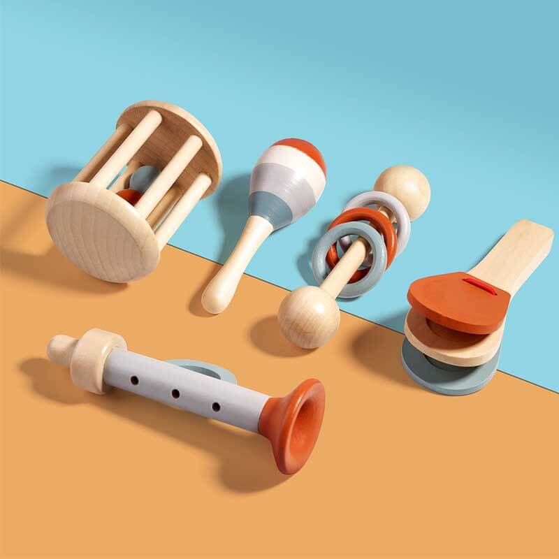 5 Pcs Wooden Baby Musical Toys