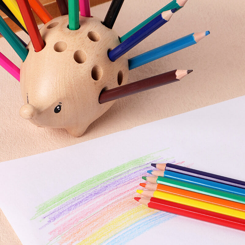 Hedgehog Wooden Pen Holder