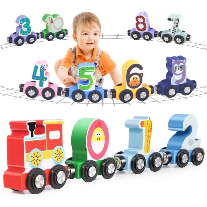 Magnetic Wooden Number Train Set