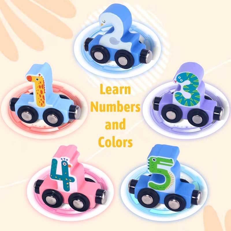 Magnetic Wooden Number Train Set