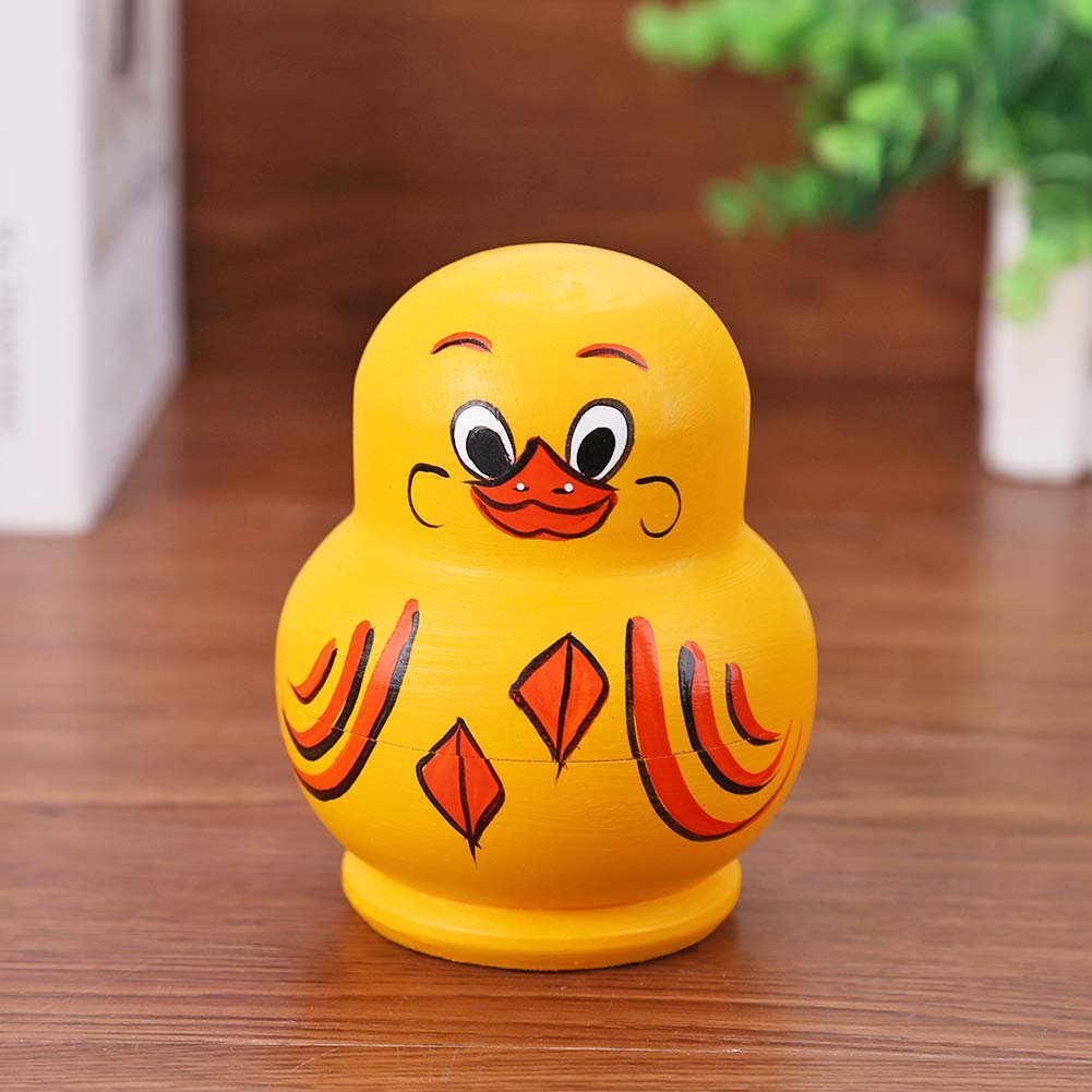 Wooden Yellow Duck Handmade Toys 10 Pcs