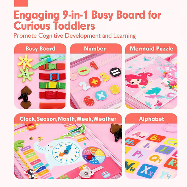 🔥Clearance Sale - 49% OFF🔥 Toddler Busy Board | Preschool Learning Activities | Gift for Kids