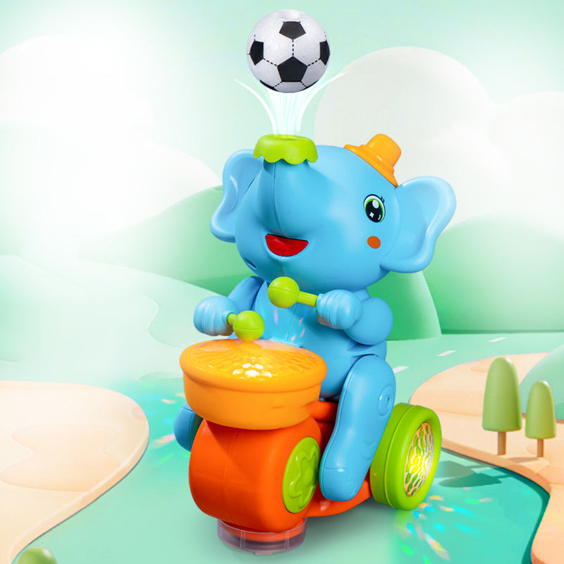 Blowing ball and playing drums elephant toy