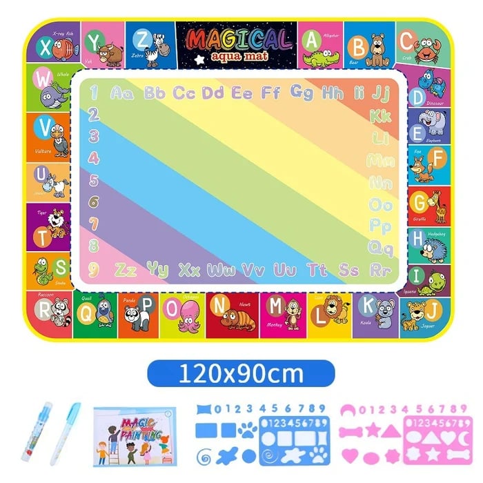 🎁😍Water Doodle Mat ,Aqua Painting Drawing Mat Mess Free Learning Toy Mat💕