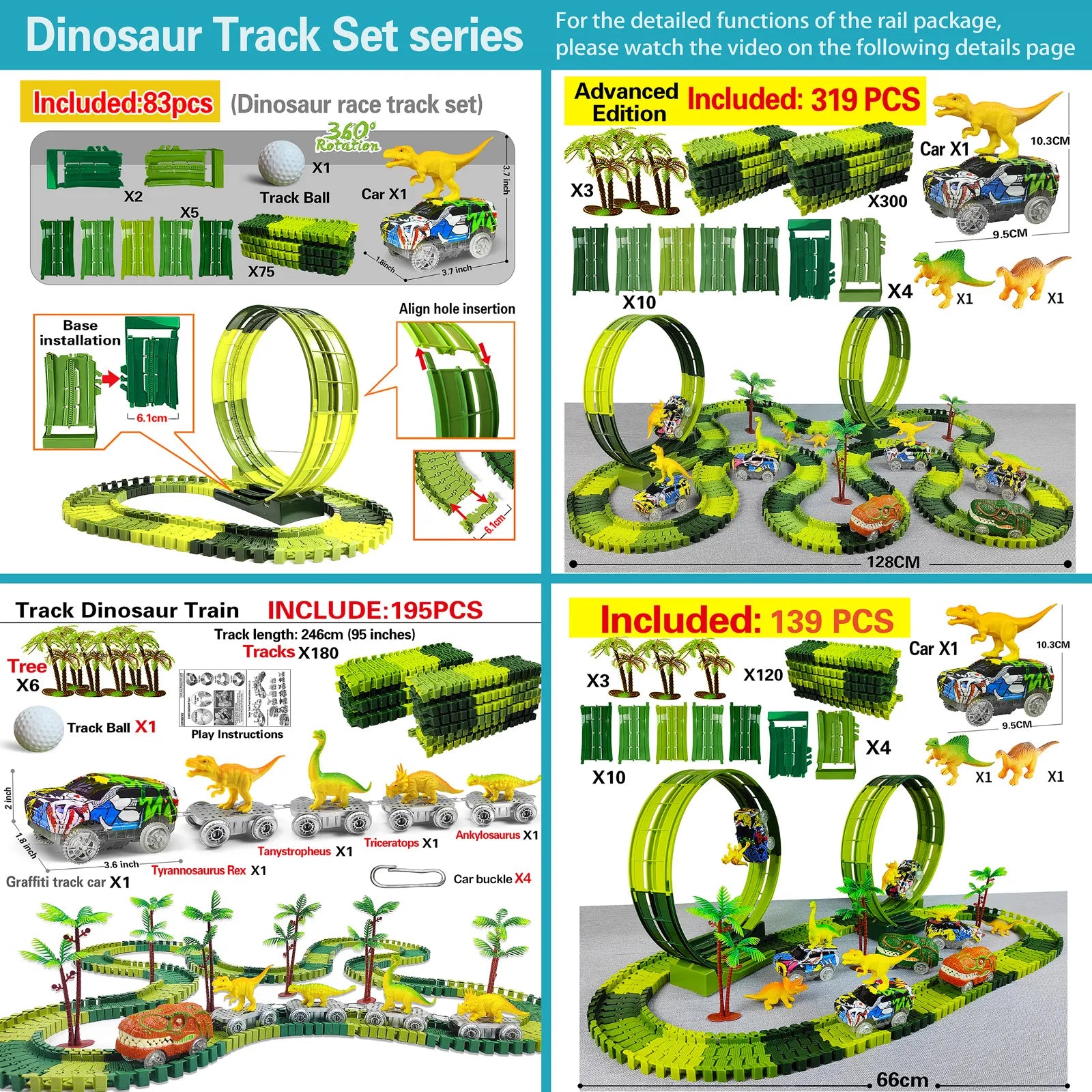 Lightning Tracks-Assembling Dinosaur Park Electric Rail Car Set