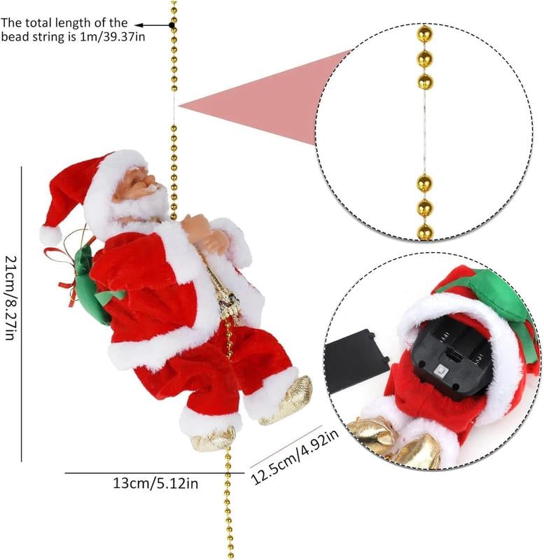 Electric Chimney Climbing Santa Claus Musical Toys