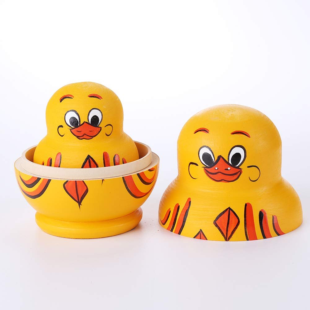 Wooden Yellow Duck Handmade Toys 10 Pcs